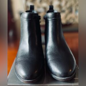 “MIA” Black Leather Ankle Boots with One Inch Heels     NWT 
Size 7